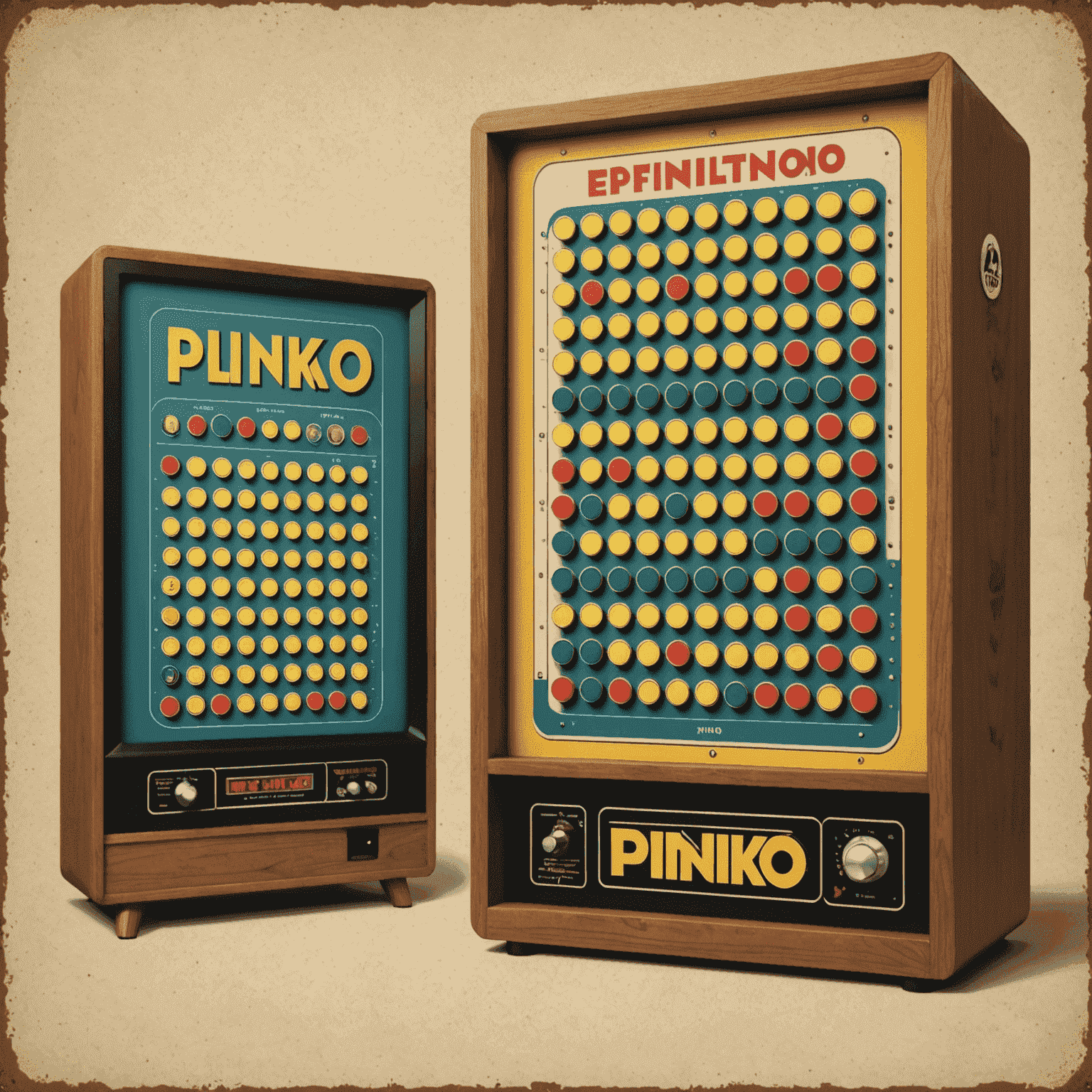 A retro-style poster showcasing the evolution of Plinko from its TV debut to modern digital versions