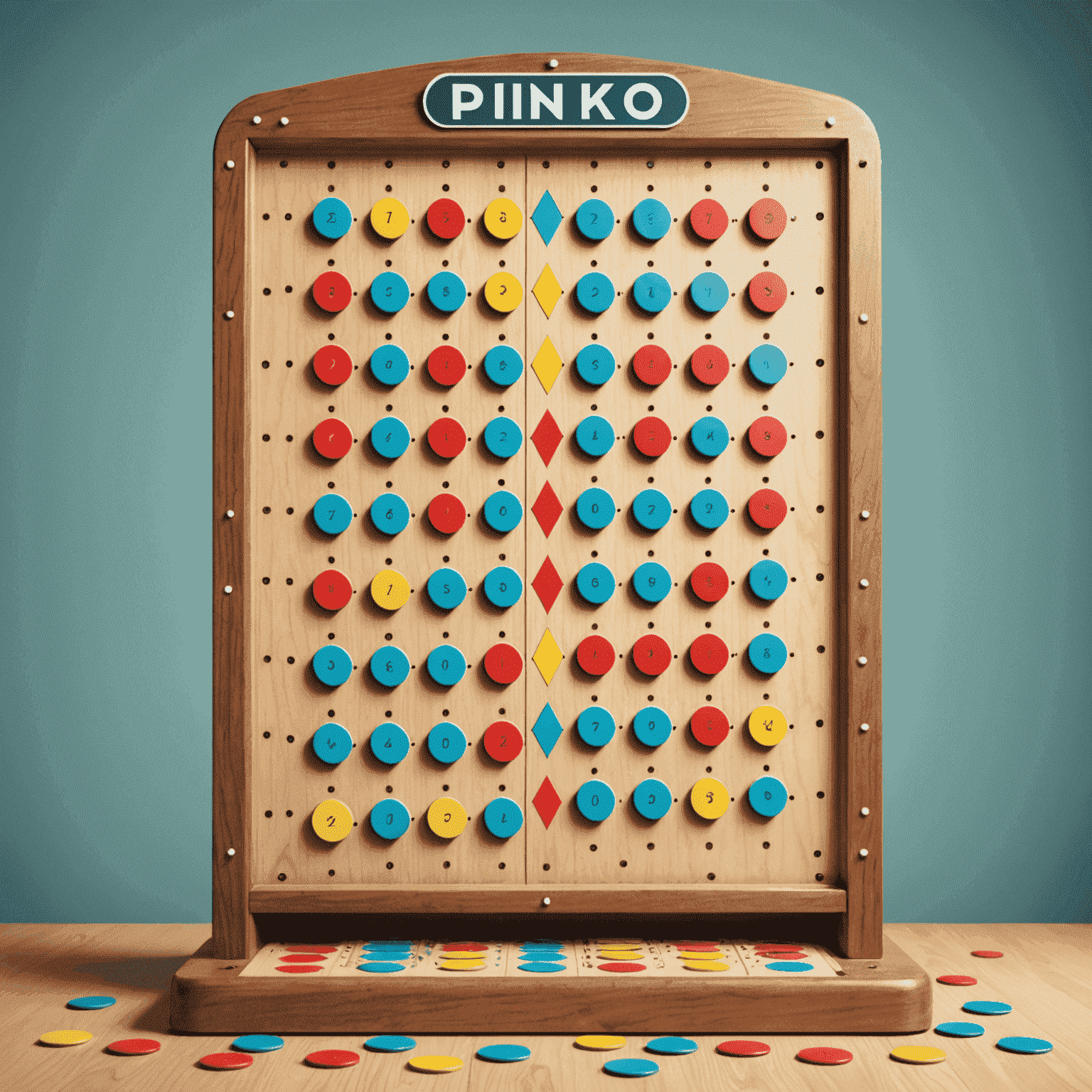 A retro-style illustration of a Plinko board with arrows pointing to different drop zones, representing various strategies